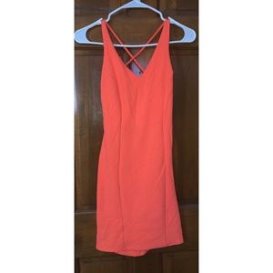 Neon orange pink bodycon dress Size M